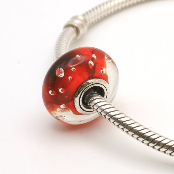 Authentic PANDORA Red Effervescence Glass Murano Charm - 791631CZ - Picture 5 of 10
